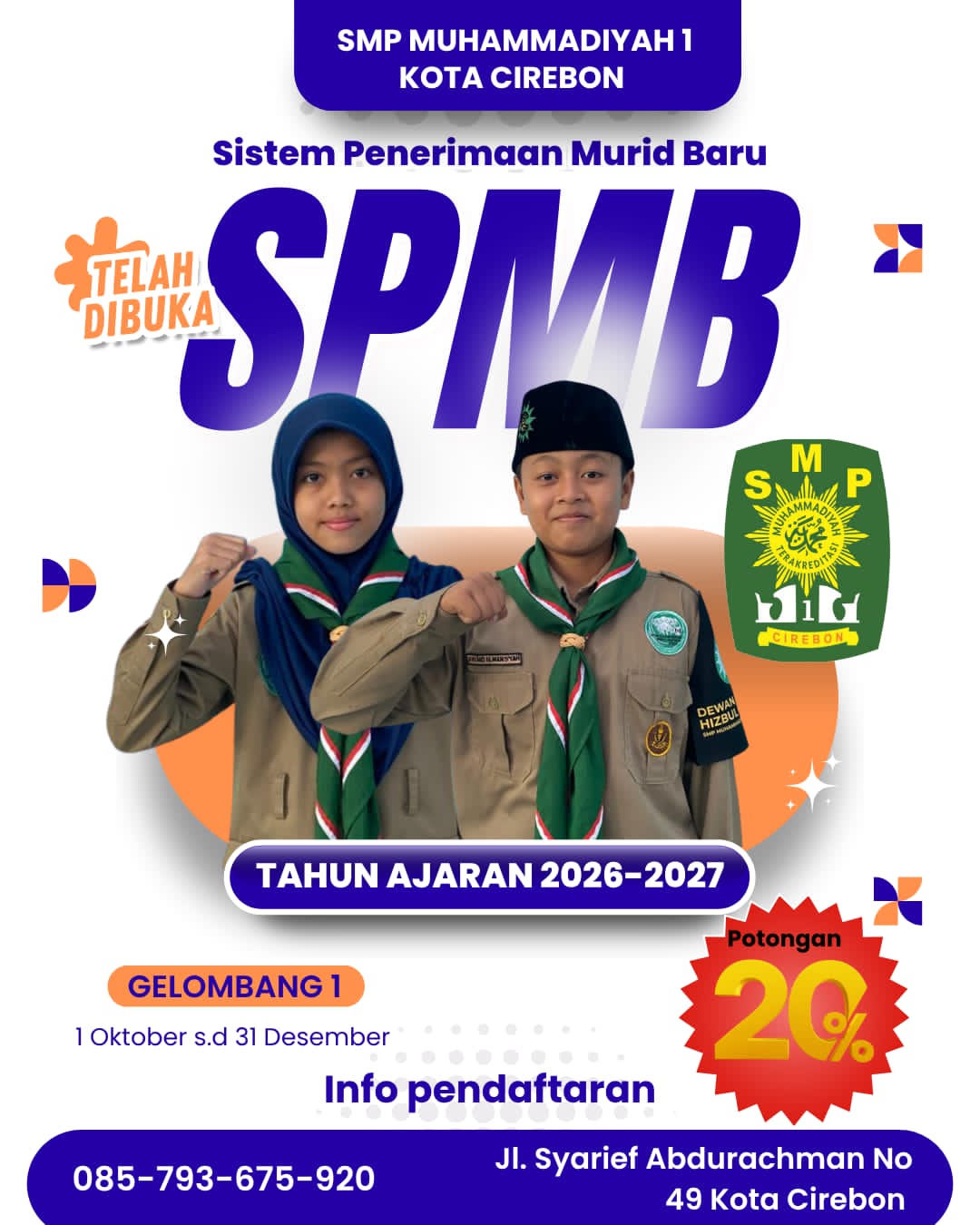 SMP Muhammadiyah 1 Kota Cirebon Buka Penerimaan Murid Baru Tahun Ajaran 2026-2027