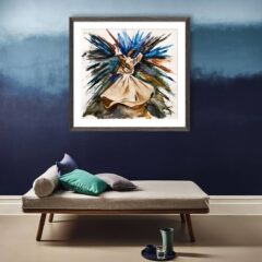 Tasawwuf Sufi Whirling Dervish Watercolor Painting by Muhammad ...