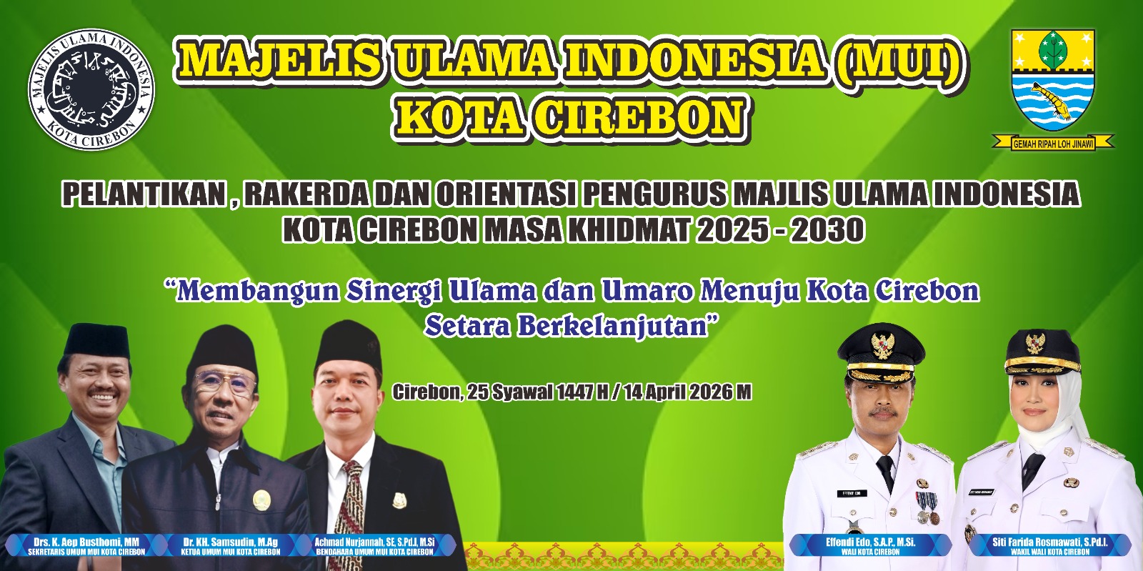 Pelantikan Pengurus MUI Kota Cirebon Masa Khidmat 2025-2030