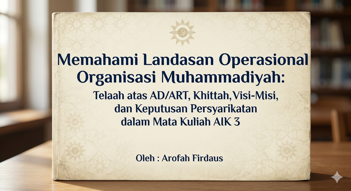 Memahami Landasan Operasional Organisasi Muhammadiyah: Telaah atas AD/ART, Khittah, Visi-Misi, dan Keputusan Persyarikatan dalam Mata Kuliah AIK 3