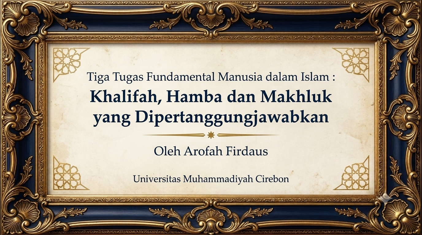 Tiga Tugas Fundamental Manusia dalam Islam : Khalifah, Hamba dan Makhluk yang Dipertanggungjawabkan
